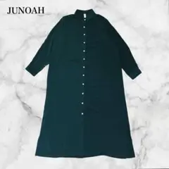 ジュノア　スリットボタンロングシャツ ワンピース シャツワンピース(2)ゆったり