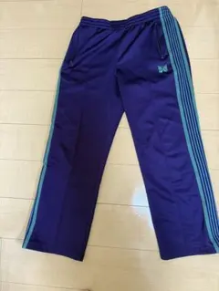 Needles ジャージパンツ ネイビー紫ストライプ Needles ジャージパンツ ネイビー紫ストライプ