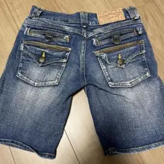 デニム　パンツ　S しっかりとした厚地　ストレッチ少し有　ダメージ