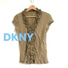 DKNY フリルカットソー　カーキ　半袖のサムネイル