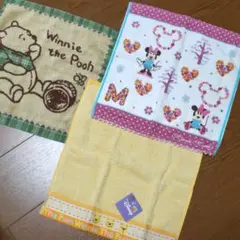 お値下げ タオルハンカチ ディズニー ミニー、くまのプーさん２種 ３枚セット