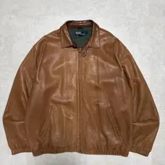 1990年代ヴィンテージ ポロbyラルフローレンラムレザースイングトップ