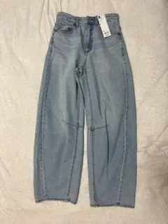 【新品タグ付き】GU バレルレッグジーンズ＋EC（丈短め）XS
