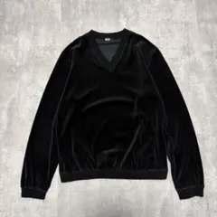 70s exclusive ベロア　Ｖネック　トレーナー　長袖　ヴィンテージ