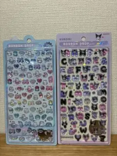 【正規品】ボンボンドロップシール　クロミ文字　なないろボンボン　2枚セット