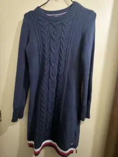 トミーヒルフィガー　ニット　ワンピース　ネイビー