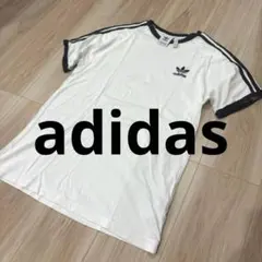 ▪️adidas リンガーT Tシャツ　アディダス刺繍　カットソー　半袖