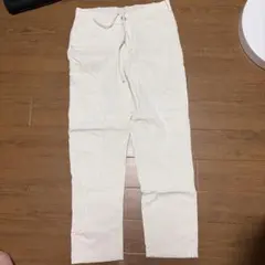 メンズ チノパン ホワイト ドローコード付き