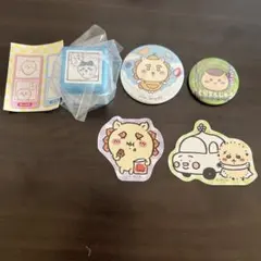 ちいかわ　ハチワレ　シーサー　ダブルスタンプ　缶バッジ　シール　セット　新品