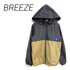 BREEZE フード付き黒ベージュジップアップジャケット140 ポケット