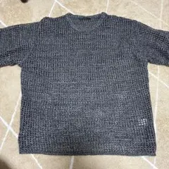 CLEL 透かし編み半袖メランジメッシュニット　グレーのサムネイル