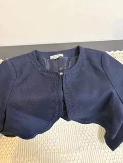 any fam 120cmネイビー ショート丈ジャケット レース装飾
