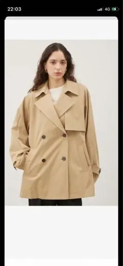 ミラオーウェン ダブルブレストショートトレンチコート