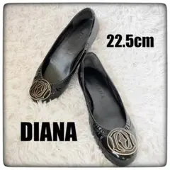 【美品】DIANA ダイアナ Dモチーフ フラットシューズ 22.5cm