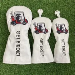 新品【3点セット】ドラえもん Golfゴルフクラブヘッドカバー 1+3W+U2白