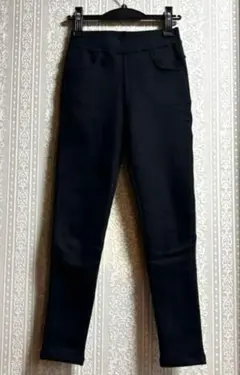 裏起毛ブラック ストレッチ スキニーパンツ