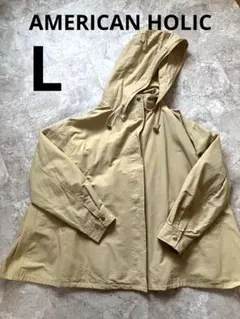 AMERICAN HOLICフード付きベージュスプリングジャケットL