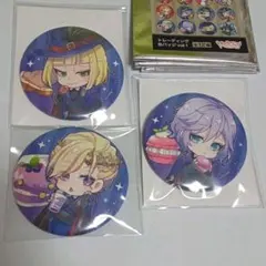 ツイステ きゃらペコ 缶バッジ ポムフィオーレ ヴィル エペル ルーク