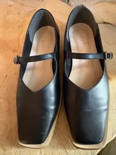 LEPSIM ブラック フラットシューズ