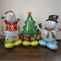 クリスマス 風船 サンタ セット バルーン ツリー 雪だるま 大きいサイズ 自立