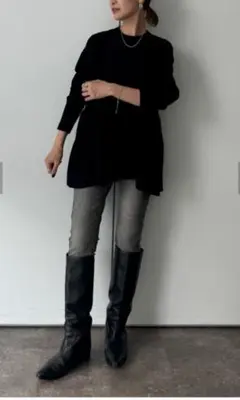 19800円　新品タグ付　ビアズリー　切替ギャザー　ニット　黒ガリャルダガランテ