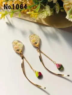 ✩.*˚レイチェル専用♡かすみ草とコッパーちびマロン ピアス イヤリング