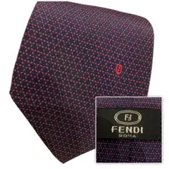 FENDI ネイビー レッド ドット ネクタイ高級ネクタイ新品未使用