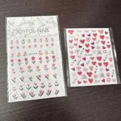 ネイルシール　2点　ハート　お花