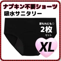 2枚セット サニタリーショーツ ナプキン不要 吸水ショーツ XL 尿もれ対策