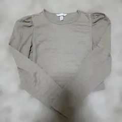 H&M パフスリーブ 長袖カットソー ベージュ S