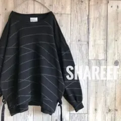 SHAREEF シャリーフ　ウール混　ニット　プルオーバー　ライン　グランジのサムネイル