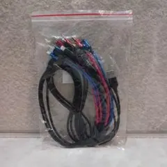 【新品未使用】USBケーブル マルチケーブル 2本セット 黒 赤 青 会社 旅行