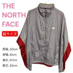 THE NORTH FACE ナイロンジャケット グレー/レッド 実寸LL相当