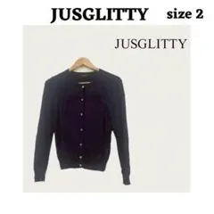 JUSGLITTY ネイビー カーディガン サイズ2のサムネイル