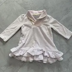 Ralph Lauren 9M ワンピース ホワイト/ピンク　ベロア生地