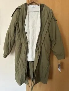 アズール AZUL by moussy 裏起毛 ダウン ロングコート フード付き