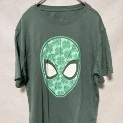 クローバー柄 スパイダーマン クルーネック Tシャツ M 緑 コットン ユニバのサムネイル