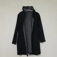 フード付き コーディガン ロングカーディガン ブラック M〜L