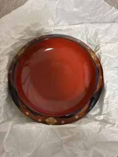 秀衡　赤色の漆器 菓子器、おしぼり台5セット