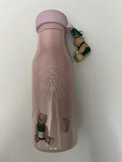 韓国限定 スターバックス 水筒 ピンクチェック チャーム付