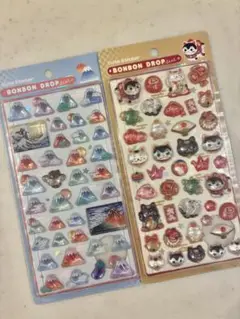 和柄ボンボンドロップシール富士山・縁起物