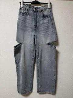 グレイル スリットデニムワイドパンツ cu420 サイズM