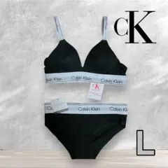 【新品✨️】カルバンクライン ブラ＆ショーツ (ストラップ ロゴ付)上下セット L