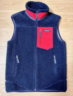 patagonia クラシックレトロX フリースベスト　ネイビー/レッド　S