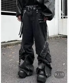☆ブラックデニムパンツ☆ ブーツカットストレート y2k swag drip 