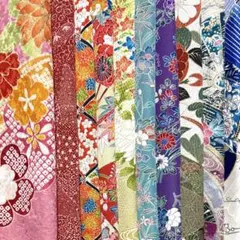 kja3888綺麗な着物はぎれ10枚セット 正絹 生地 縮緬 japanbela