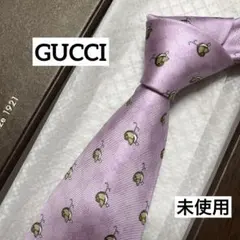 希少　未使用　グッチ　ネクタイ　紫　GG柄　インターロッキングG