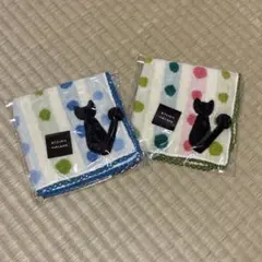 【新品タグ付き】 ATSUKO MATANO マタノアツコ 猫　水玉　ハンカチ