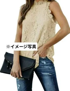 ★レディース ノースリーブ トップス レース 花柄 おしゃれ パーティ