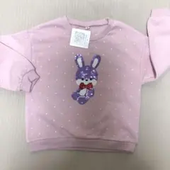 120cm 女の子リバーシブルスパンコール裏起毛トレーナー　新品